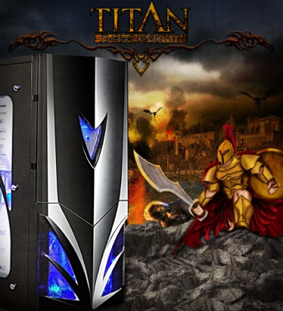 Gabinete TITAN Gamer Preto/Azul